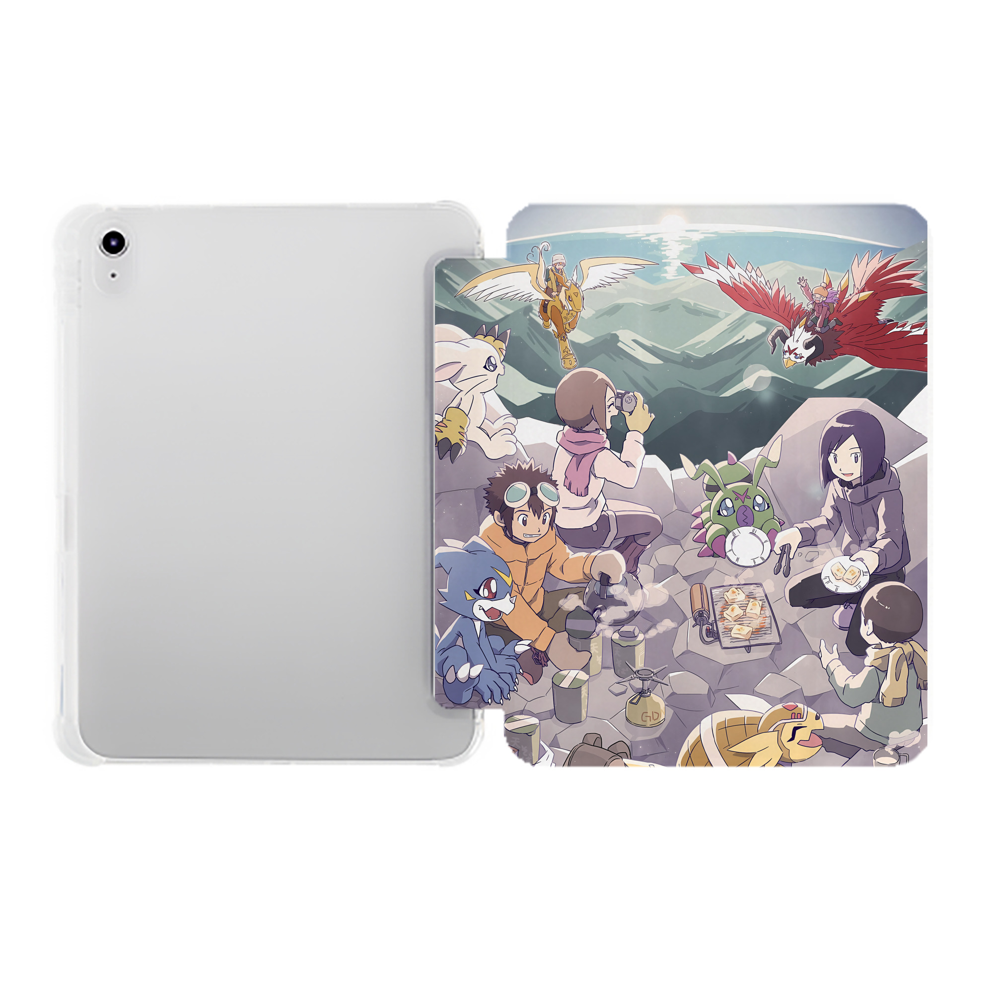 （画像用） Digimon デジタルモンスター/デジモン IPad ケース ペン収納付き 三つ折りスタンド PUレザー×シリコン 対応機種9.5/10.5/10.9インチ